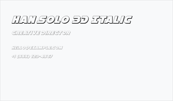 Han Solo 3D Italic Business Card