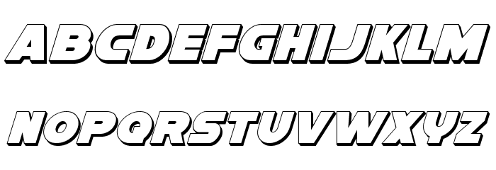 Han Solo 3D Italic Font LOWERCASE