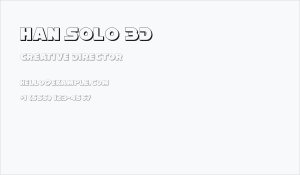 Han Solo 3D Business Card