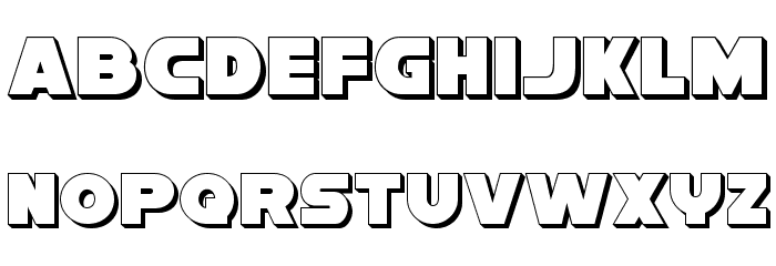 Han Solo 3D Font LOWERCASE