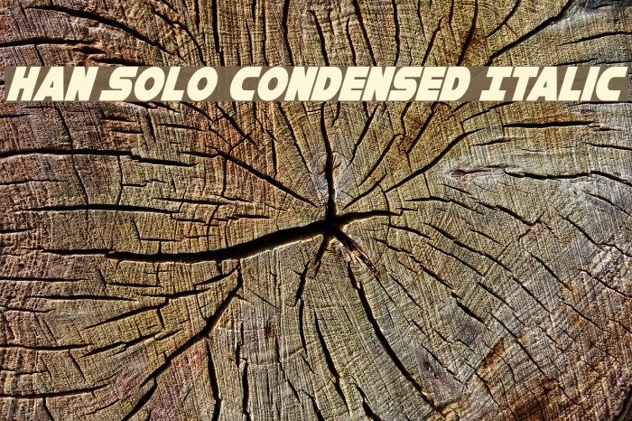 Han Solo Condensed Italic Font examples