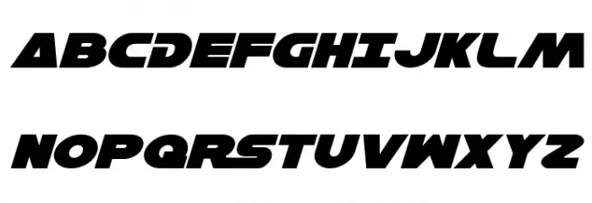 Han Solo Expanded Italic Fuentes MAYÚSCULAS