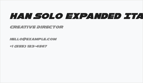 Han Solo Expanded Italic Business Card