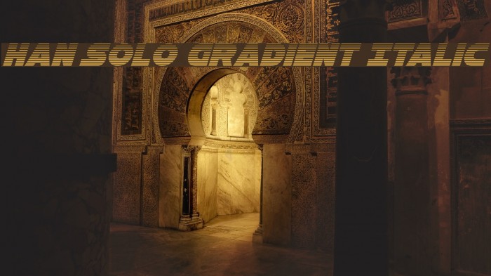 Han Solo Gradient Italic Font examples