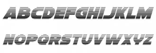 Han Solo Gradient Italic Schriftart Kleinbuchstaben