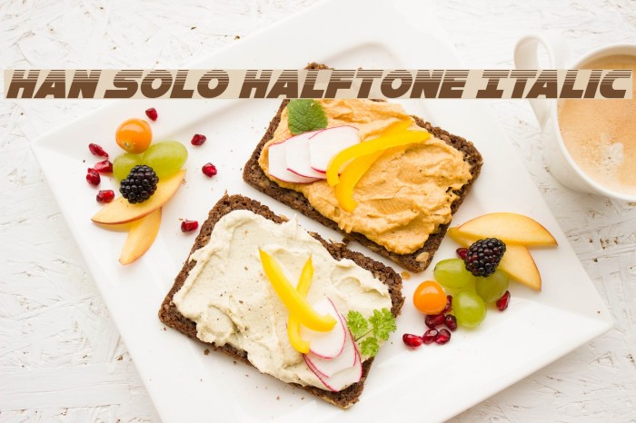 Han Solo Halftone Italic Font examples