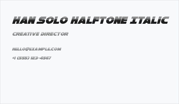 Han Solo Halftone Italic Business Card