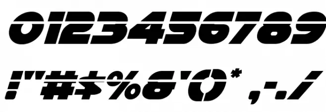 Han Solo Laser Italic Font OTHER CHARS