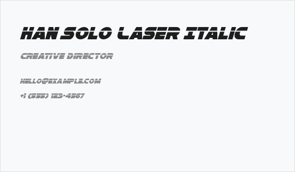 Han Solo Laser Italic Business Card