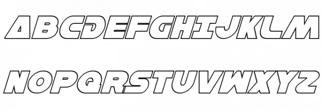 Han Solo Outline Italic خط أحرف كبيرة