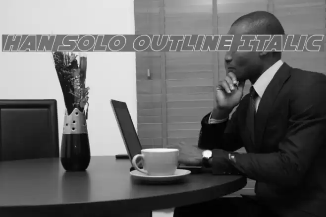 Han Solo Outline Italic Font examples
