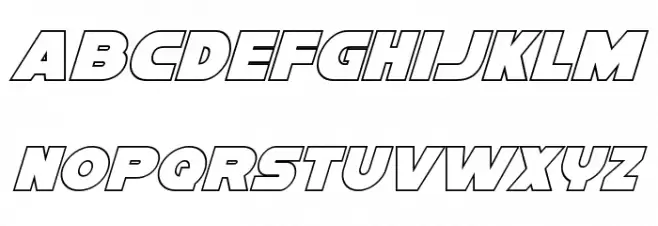Han Solo Outline Italic Caratteri MINUSCOLO