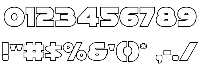 Han Solo Outline Font OTHER CHARS