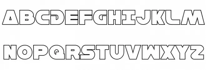 Han Solo Outline 字体 大写