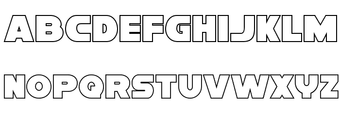Han Solo Outline Font LOWERCASE