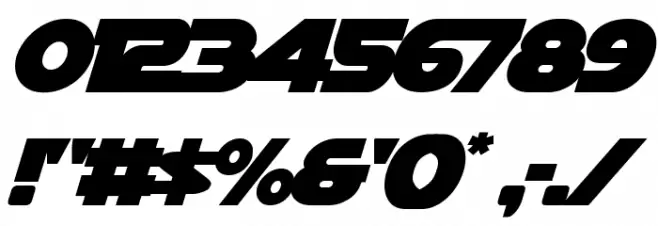 Han Solo Overlap Italic Font OTHER CHARS