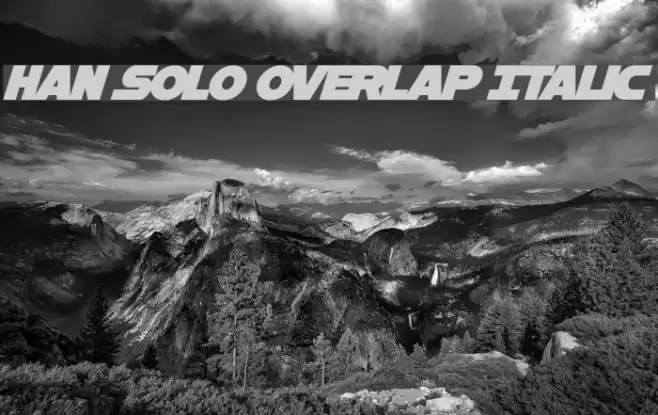 Han Solo Overlap Italic Font examples
