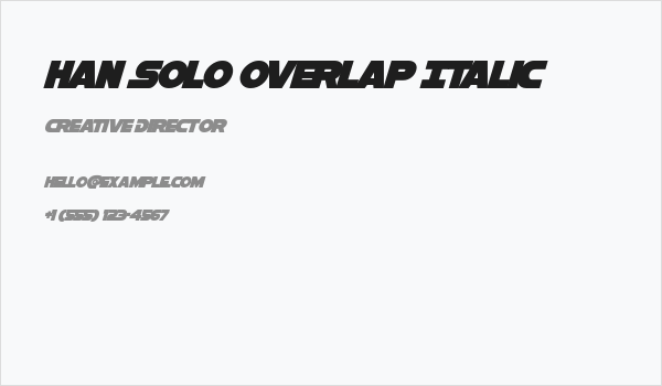 Han Solo Overlap Italic Business Card