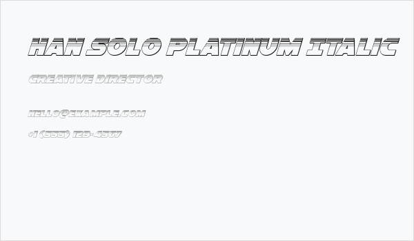 Han Solo Platinum Italic Business Card