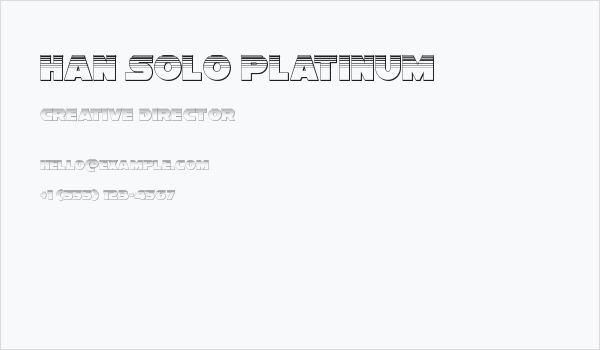 Han Solo Platinum Business Card