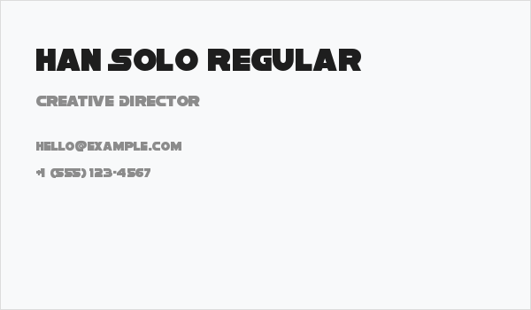 Han Solo Regular Business Card