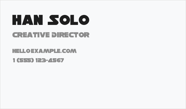 Han Solo Business Card