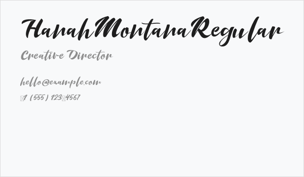 HanahMontanaRegular Business Card