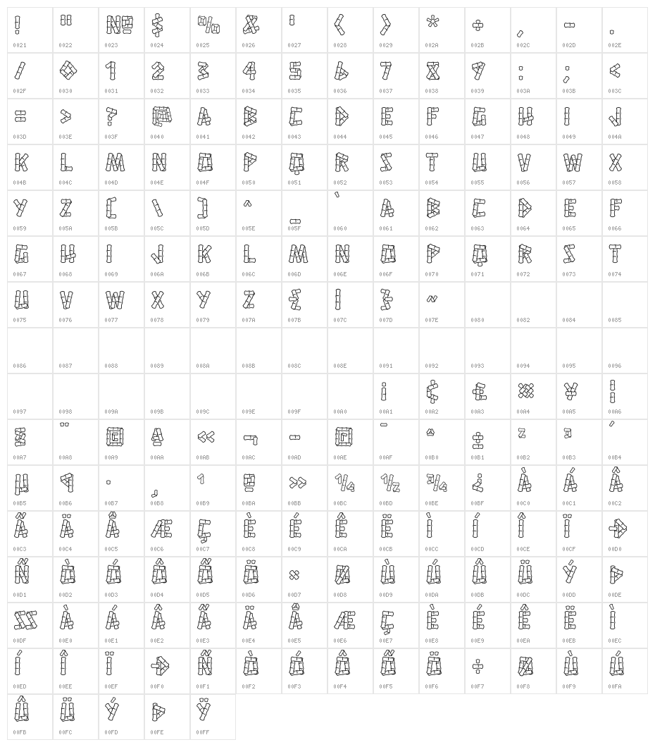 Hanalei Character Map