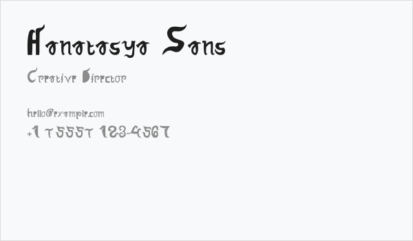 Hanatasya Sans Business Card