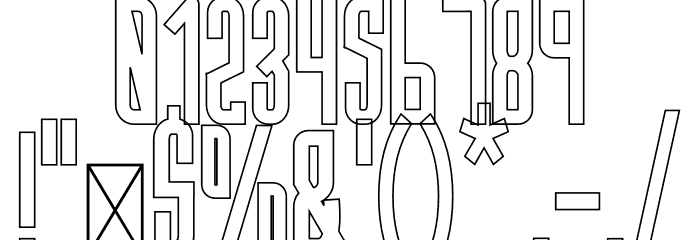 Hanca Outline Font OTHER CHARS