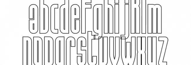 Hanca Outline Caratteri MINUSCOLO