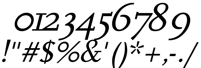 Hanch Italic Font OTHER CHARS