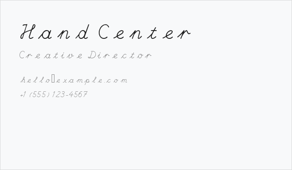 Hand Center Business Card