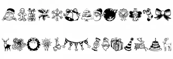 Hand Christmas Doodle خط أحرف كبيرة