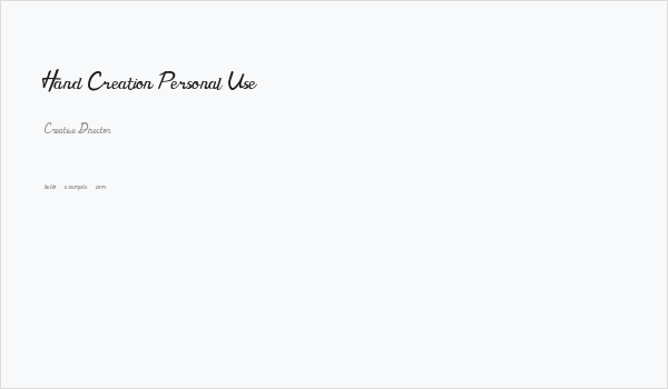Hand Creation Personal Use Business Card