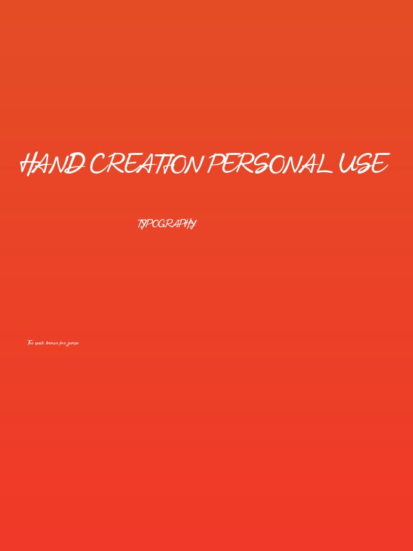 Hand Creation Personal Use Poster