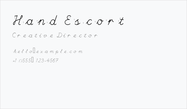Hand Escort Business Card