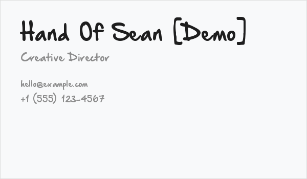 Hand Of Sean [Demo] Business Card