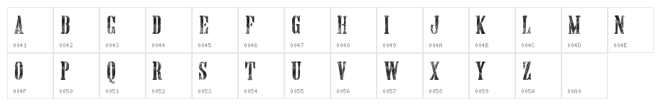 Hand Printing Press Meshed_demo Character Map