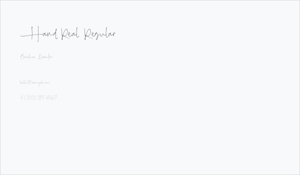 Hand Real Regular Business Card