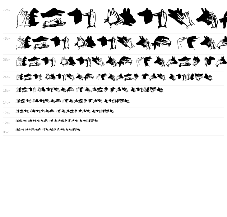 Hand Shadows Icons Waterfall