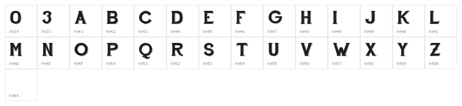 Hand Shop Typography C30_demo Character Map