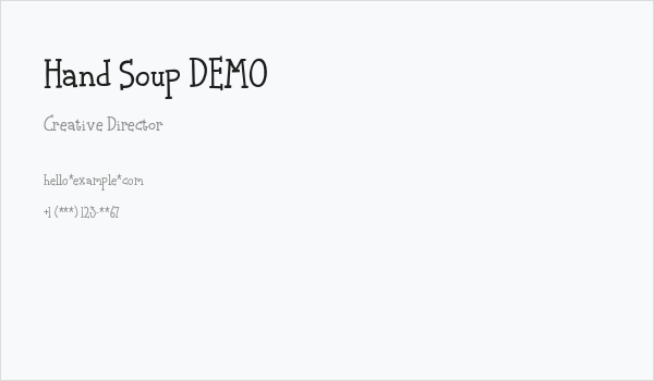 Hand Soup DEMO Business Card