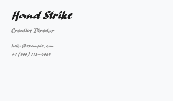 Hand Strike Business Card