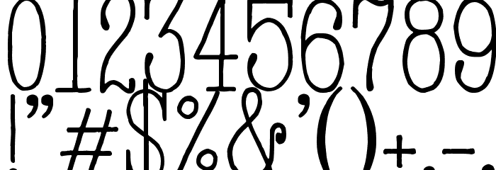 Hand TypeWriter Font OTHER CHARS