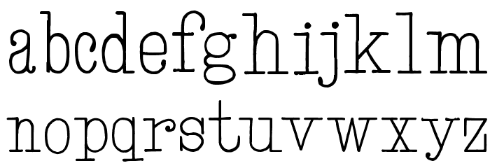 Hand TypeWriter Font LOWERCASE