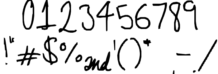 Hand Writing of the Last Century Font OTHER CHARS