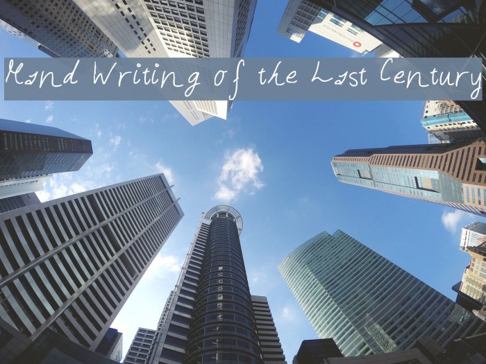 Hand Writing of the Last Century Font examples