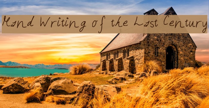 Hand Writing of the Last Century Font examples