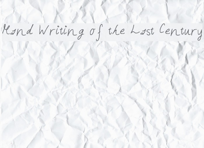 Hand Writing of the Last Century Font examples